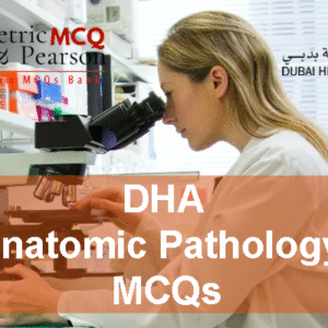 A Scientist in a lab advertising DHA Anatomic Pathology Prometric Licensing Exam MCQs