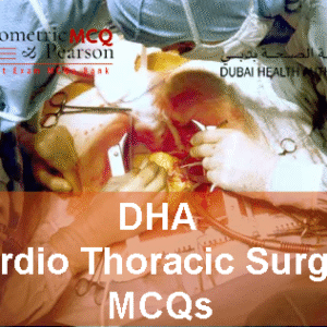 Surgeons doings surgery of a patient and advertising DHA Cardio Thoracic Surgery Prometric Licensing Exam MCQs