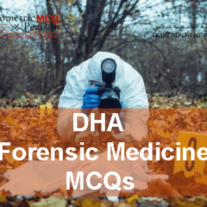 A Forensic Specialist examining a location and DHA Forensic Medicine Prometric Licensing Exam MCQs