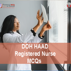 A Registered Nurse advertising DOH HAAD Registered Nurse Pearson Licensing Exam MCQs