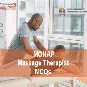 A Massage Therapist serving a client in clinic and advertising MOHAP Massage Therapist Prometric Licensing Exam MCQs