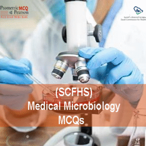 A medical professional in microbiology lab adverting SCFHS Medical Microbiology MCQs