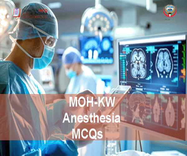 An Anesthesia specialist doctor examining a patient in clinic and adverting MOH-KW Anesthesia MCQs