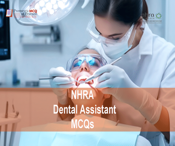 A dentist examining a patient in dental clinic and advertising NHRA Dental Assistant MCQs