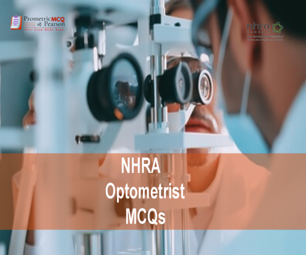 An Optometrist in clinic advertising NHRA Optometrist MCQs