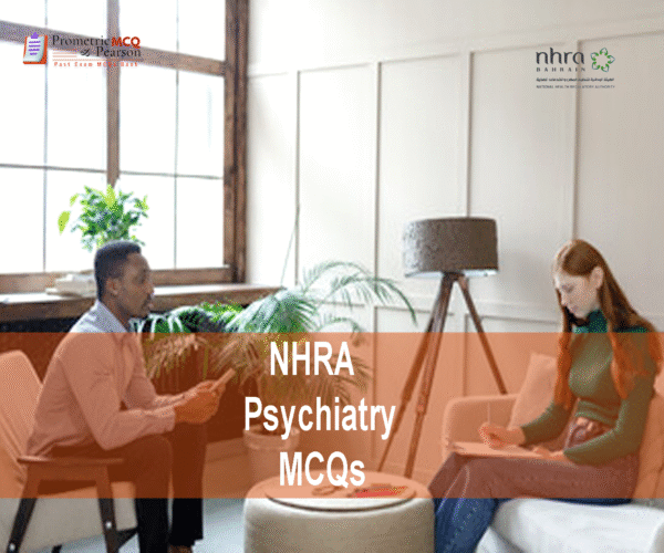 A Psychiatrist examining a patient in clinic and advertising NHRA Psychiatry MCQs