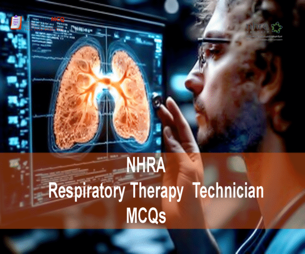 A Respiratory Therapist examining patient's lungs digital xray and advertising NHRA Respiratory Therapy Technician MCQs