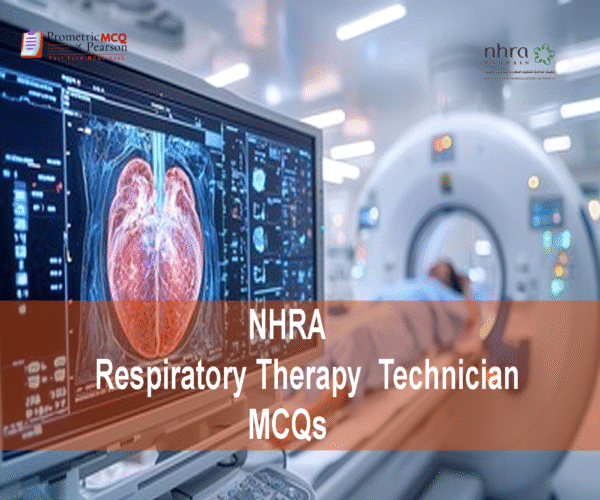 A Respiratory Therapist examining patient's lungs digital xray and advertising NHRA Respiratory Therapy Technician MCQs
